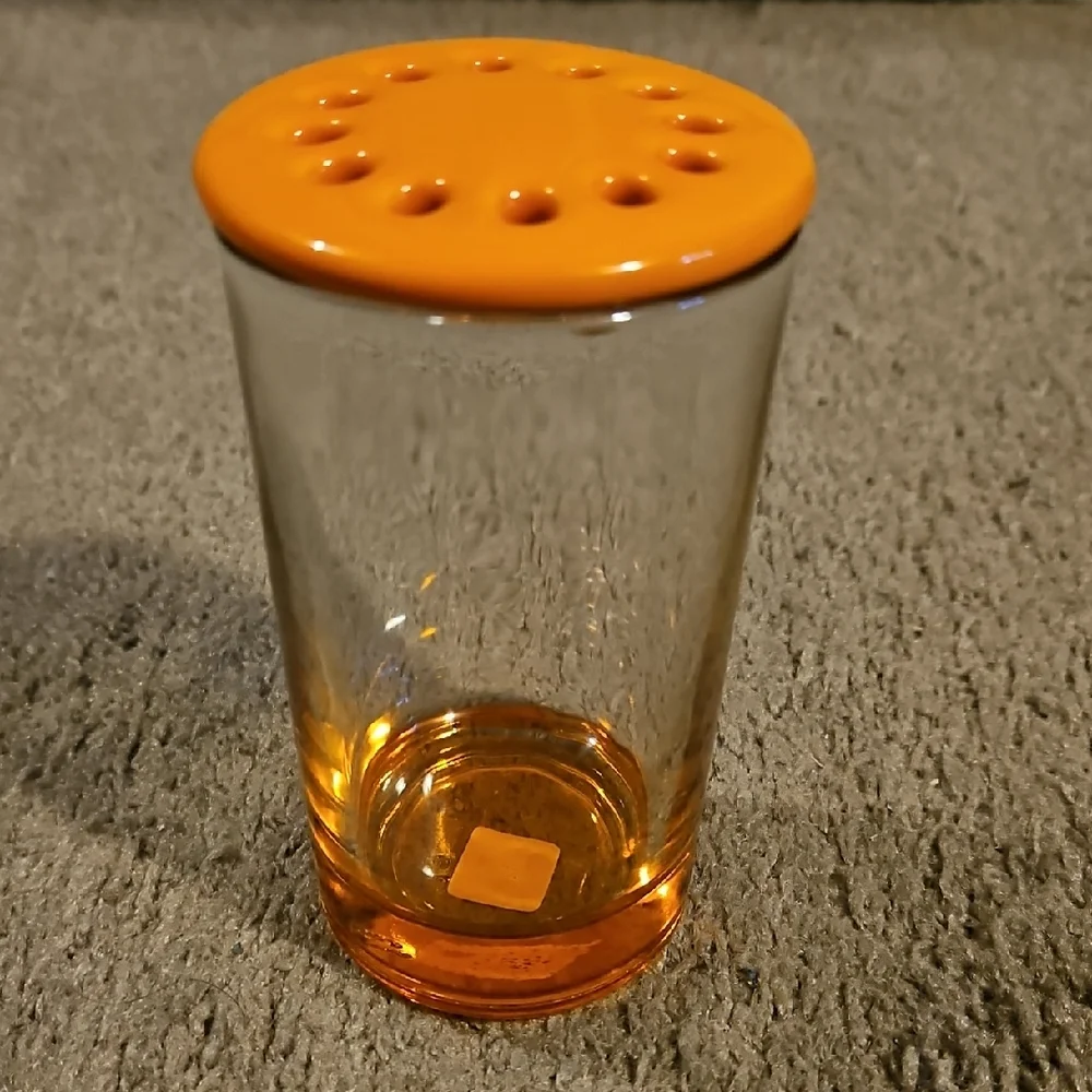 Vintage PartyLite Orange/Clear Glass Reed Diffuser Holder